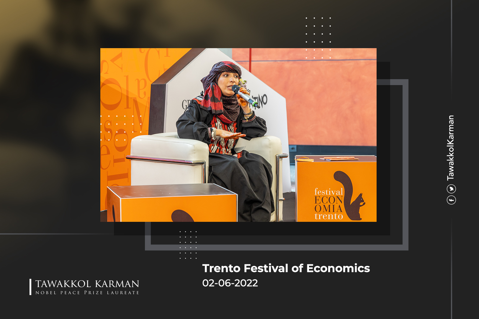 Tawakkol Karman's Participation in the Trento Festival of Economics